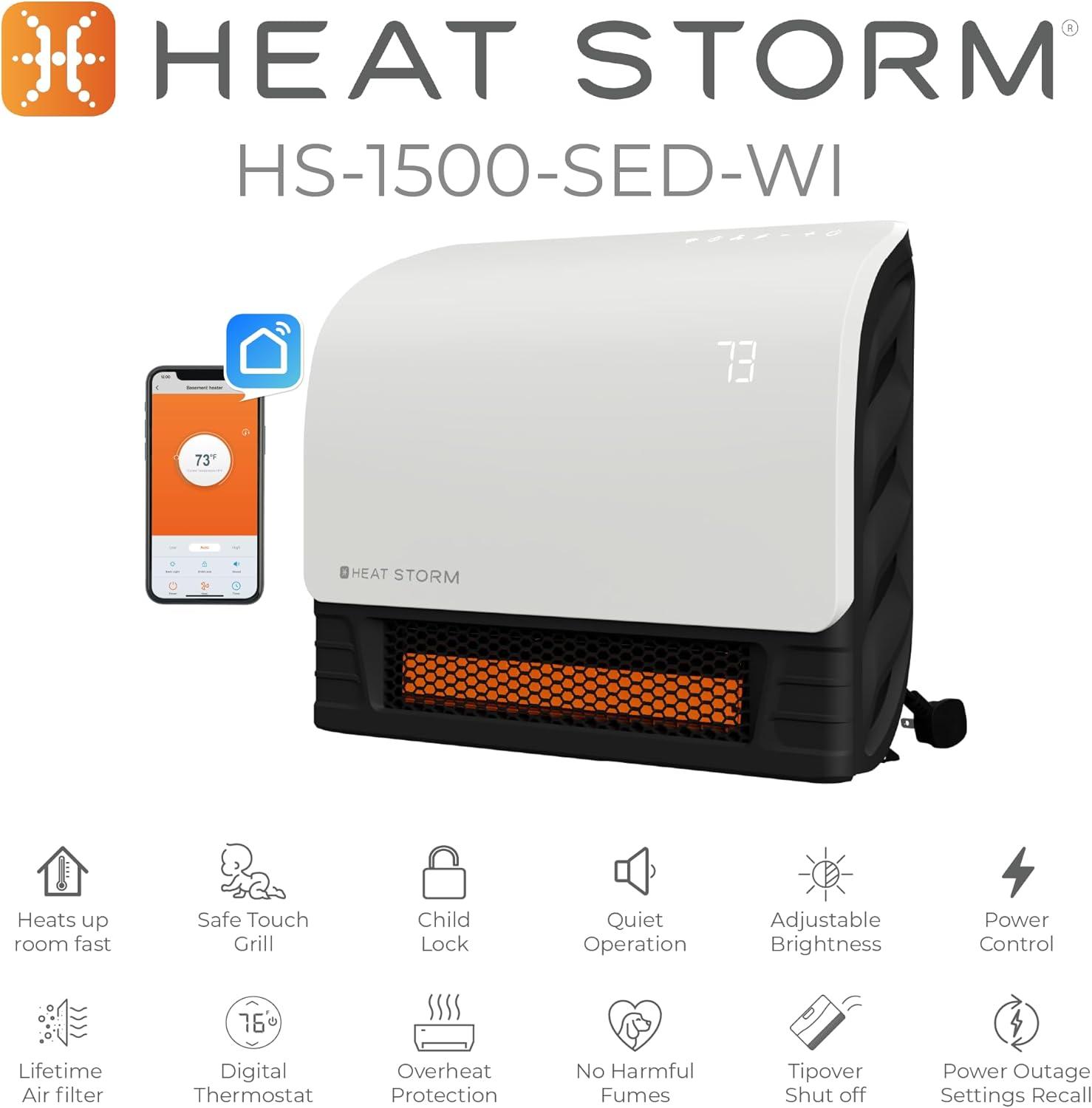 Heat Storm 1500-Watt Sedona Infrared Heater, WiFi Enabled - Smart Line