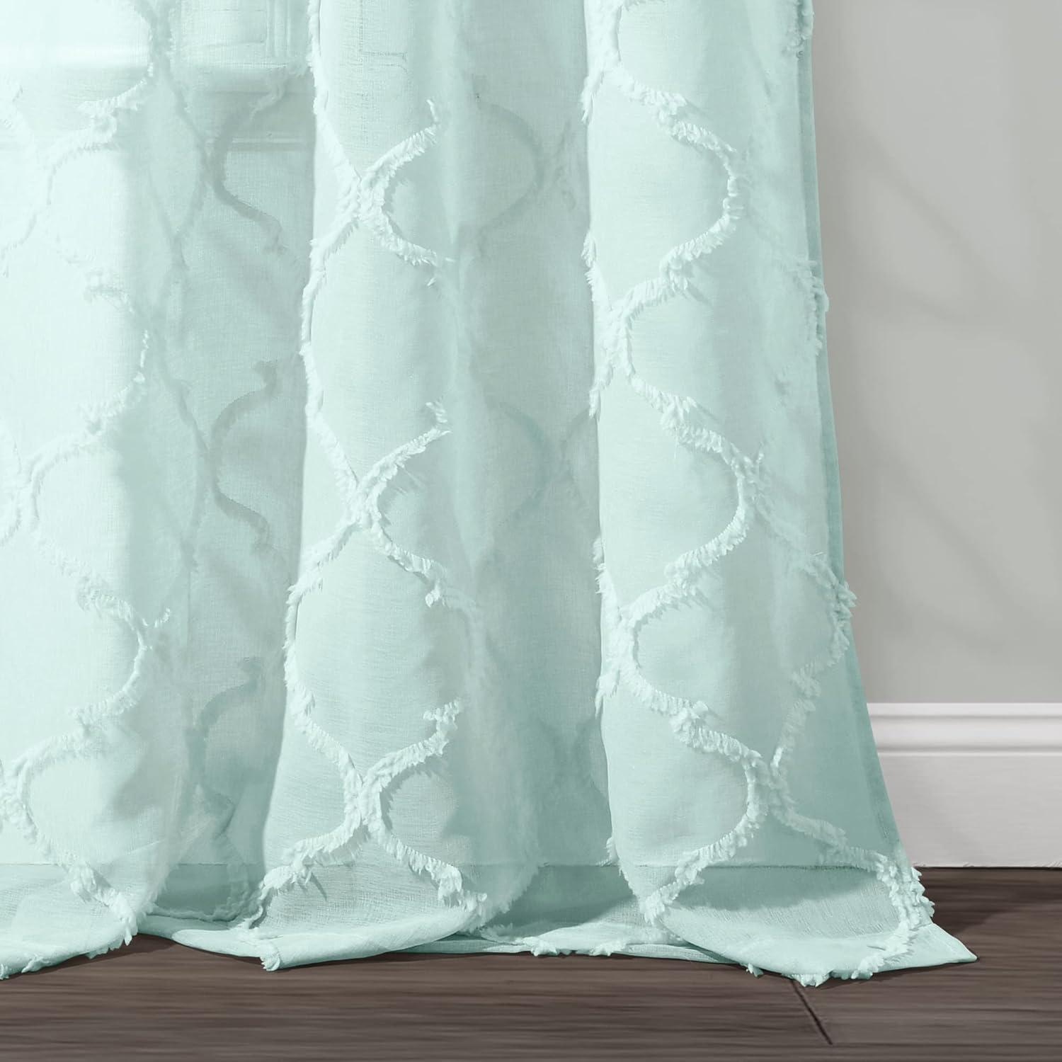 Lush Decor Avon Trellis Grommet Sheer Window Panels - Beige - 95 x 38