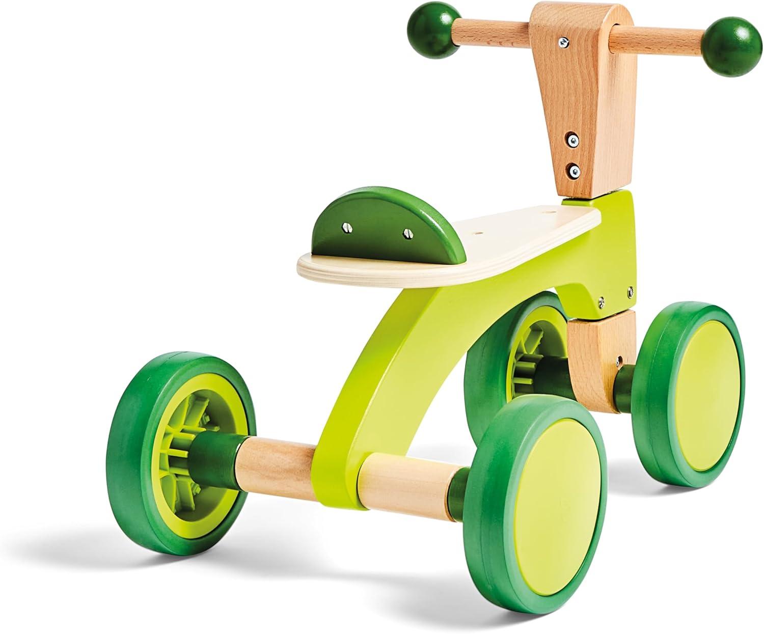 Hape: Scoot Around Ride-On Wood Balance Bike in Bright Green, Ages 1+