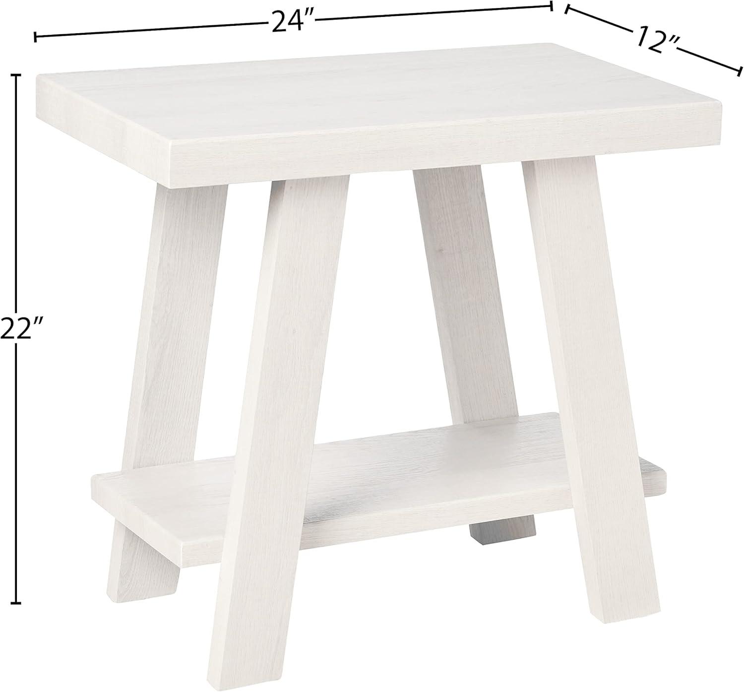 Athens Contemporary Wood Shelf Side Table