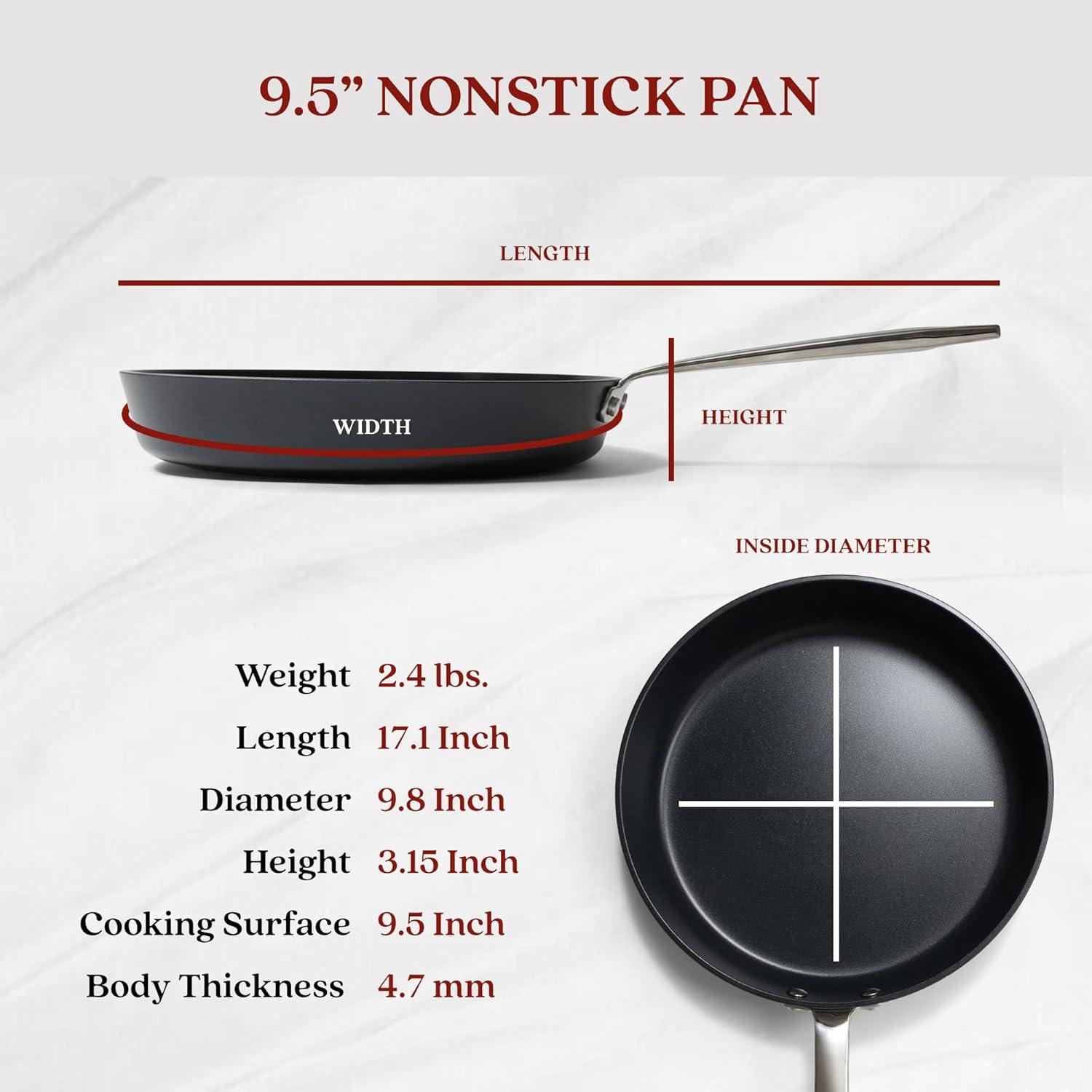 Alva Maestro Ceramic Nonstick Frying Pan Skillet Non Toxic Omelette Pan Kitchen Cookware PFAS, PFOA & PFTE Free, for Cooking Pan Set, Induction Safe, Add to Your Pots and Pans Set Cookware