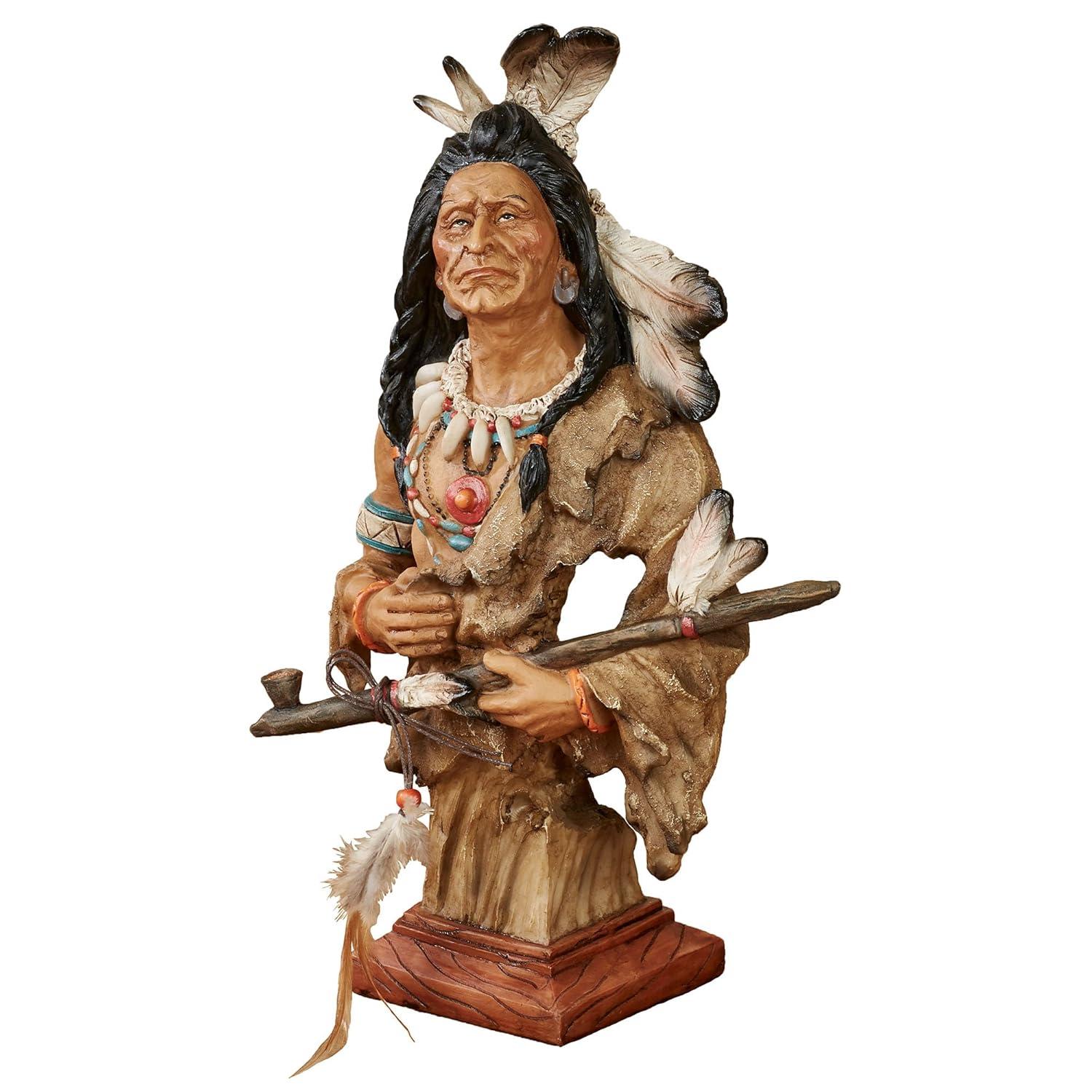 Textured Earth Tones Resin Warrior Table Sculpture