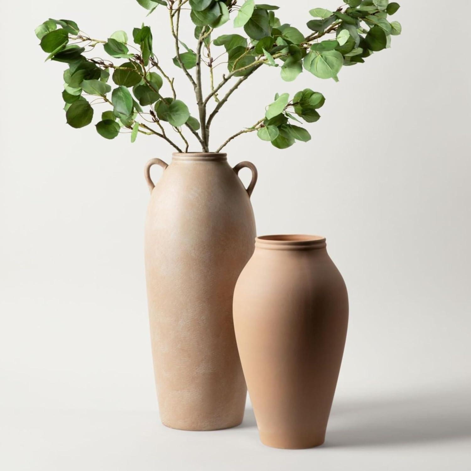 Afloral Terracotta Medium Ceramic Vase - 14"