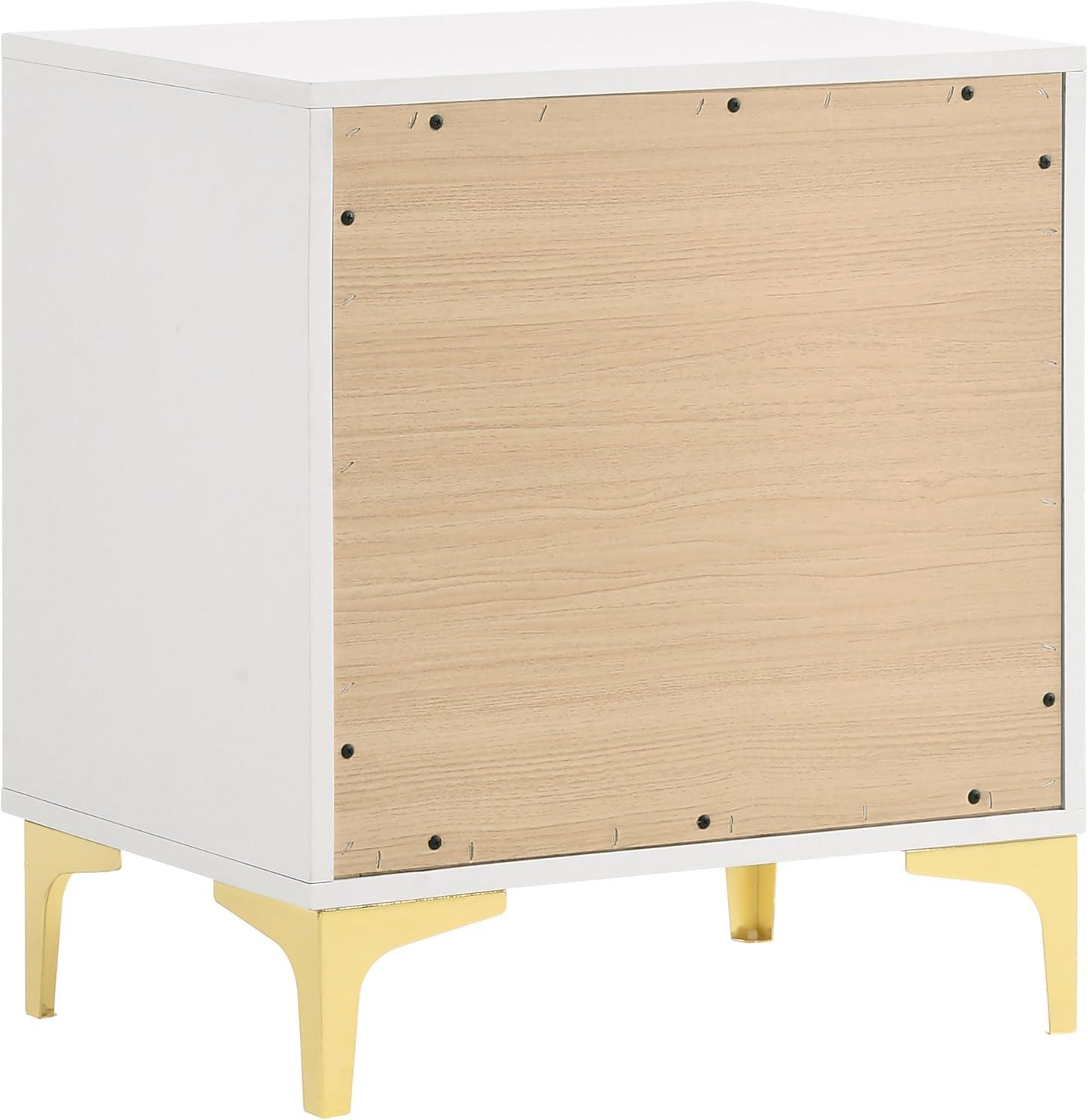 Coaster Kendall 2-drawer Contemporary Wood Nightstand with Metal Base in White