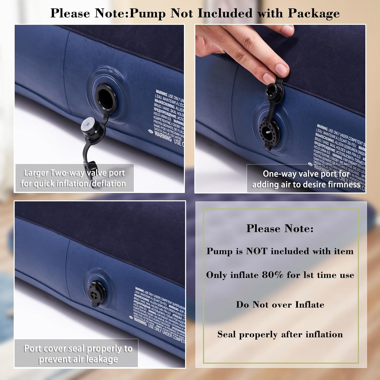 RAPTAVIS Queen Size Air Mattress Inflatable Bed, Blow Up Mattress Camping Sleeping Pad