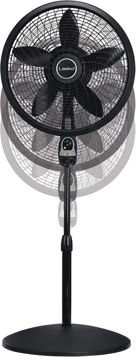 Lasko 54" Cyclone Oscillating 3-Speed Pedestal Fan with Remote and Timer, Black, 1843, New