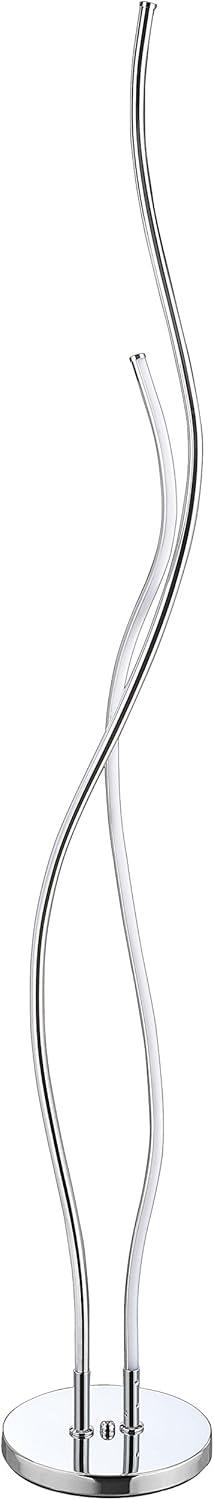 Jonathan Y JYL7008A Cairo 63.75" LED Integrated Floor Lamp, Modern, Contemporary, Office, Living Room, Family Room, Dining Room, Bedroom, Guest Room, Hallway, Foyer, Chrome