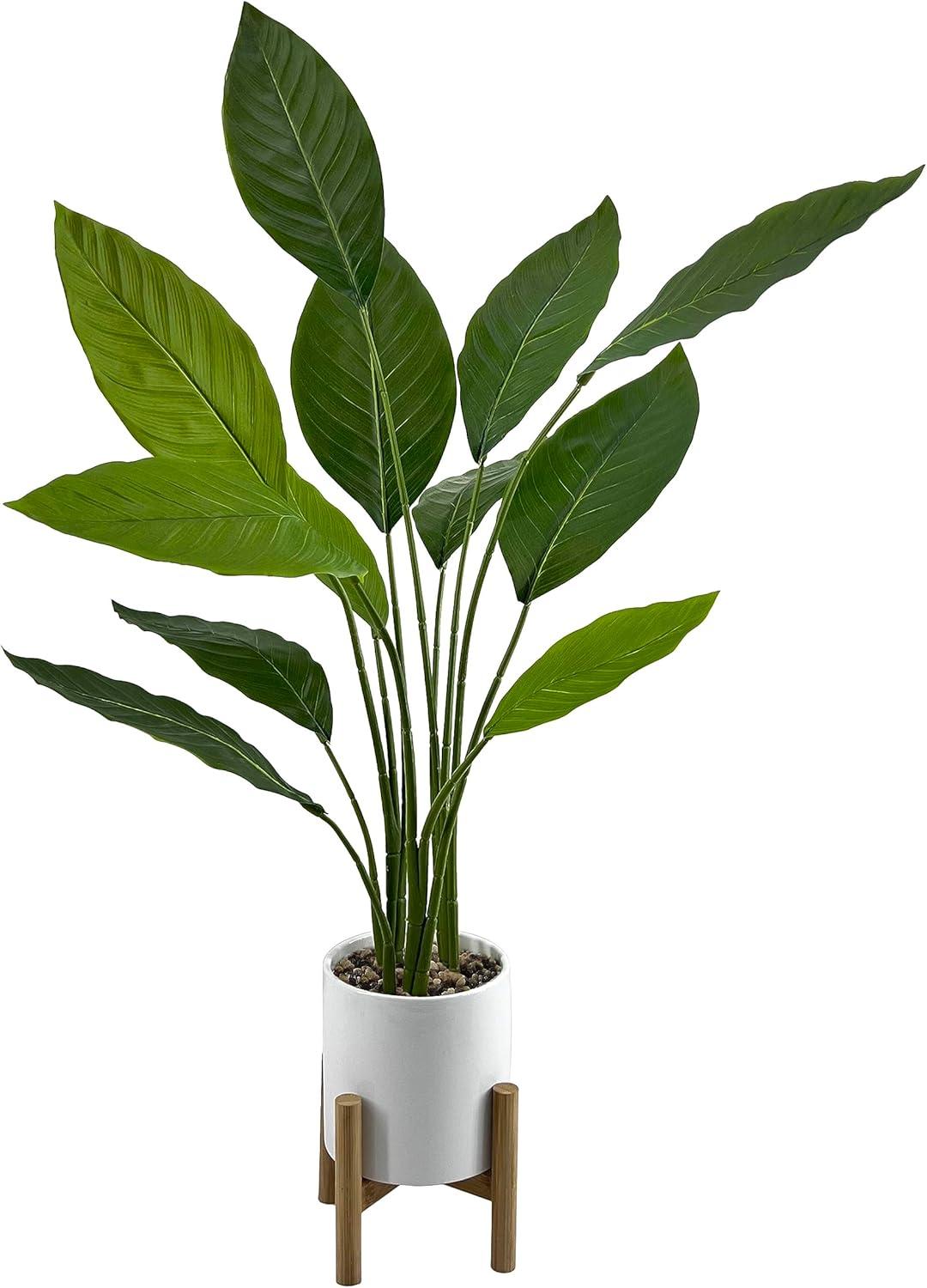 Primrue Bird Of Paradise Artificial Plant Fake Tree Fake Banana Leaf Plant Tropical Palm Trees Potted Plants, Home Indoor Modern Decor Natural Decoration, Large Realistic Leaves,(Green)