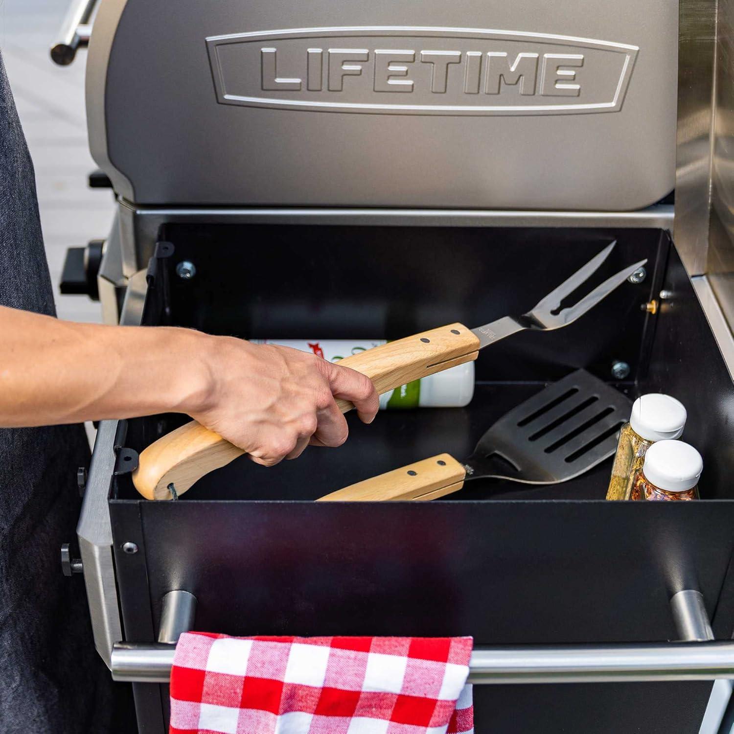 Lifetime 4 Burner Gas Grill and Wood Pellet Smoker Combo, Wifi and Bluetooth Control Technology