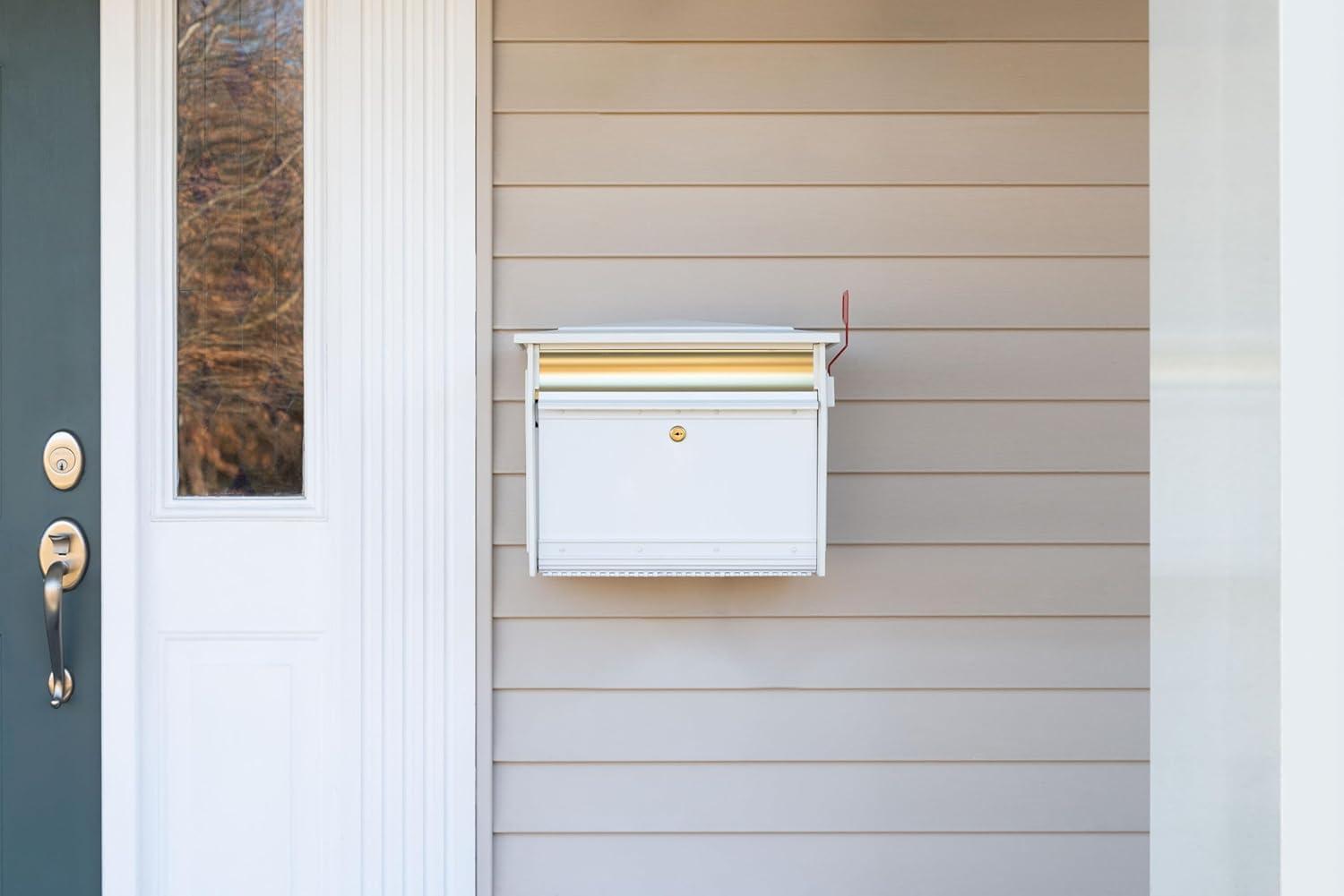 Architectural Mailboxes Mailsafe Locking, Plastic, Medium, Wall-Mount Mailbox in White