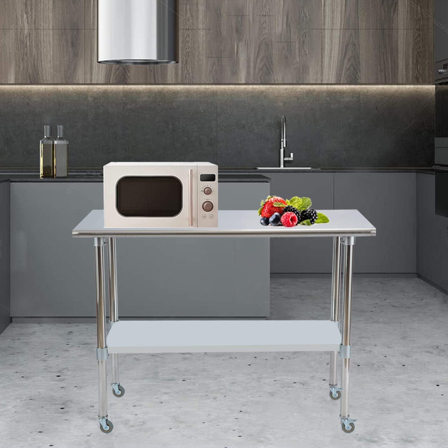 Amgood Stainless Steel Table With Wheels