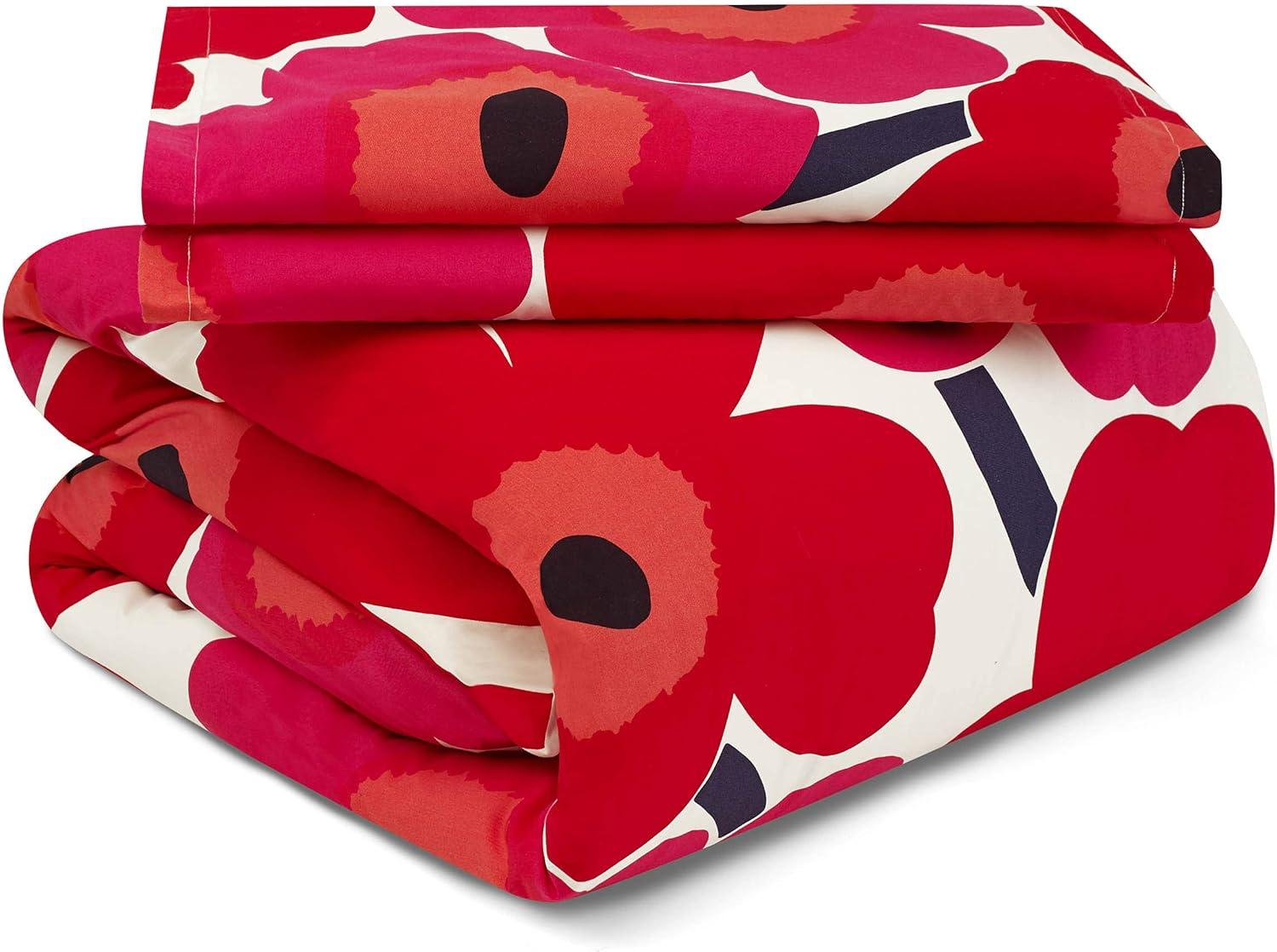 Marimekko Unikko Cotton Red Duvet Cover Set