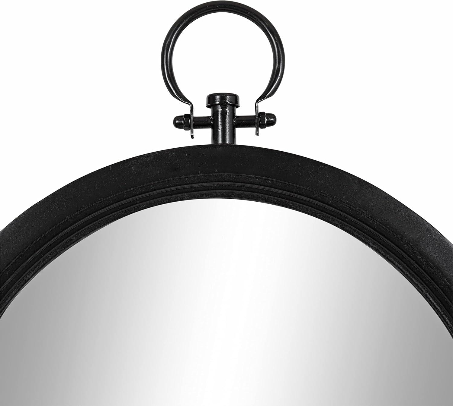 Kate & Laurel All Things Decor 18"x30" Ohara Arch Wall Mirror Black : Traditional Style, Rounded Top, Wall Mounted