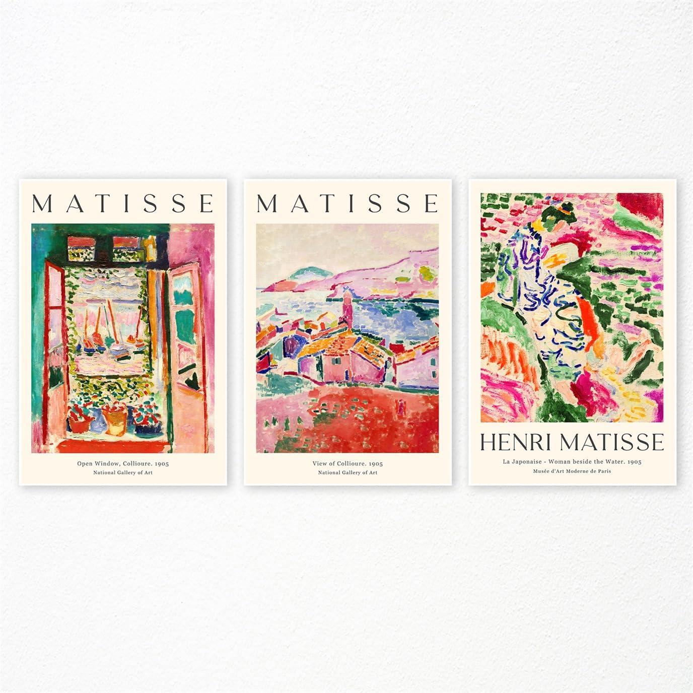 Henri Matisse Abstract Art Prints Set of 3, 12x16 Inch