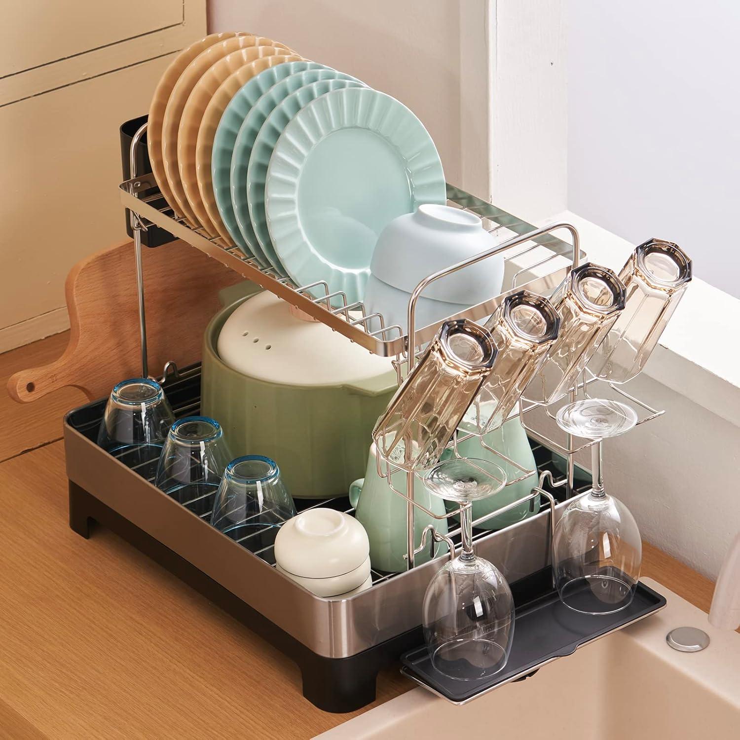 Stainless Steel Two Tier Dish Rack