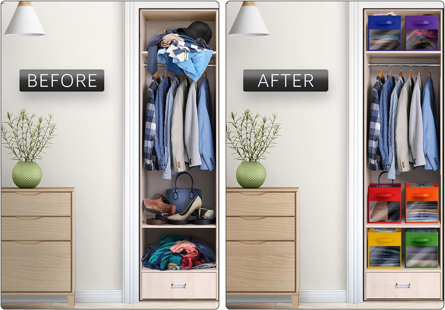 Sorbus Sorbus Storage Bins with Clear Window - 6 Foldable Baskets with Handles