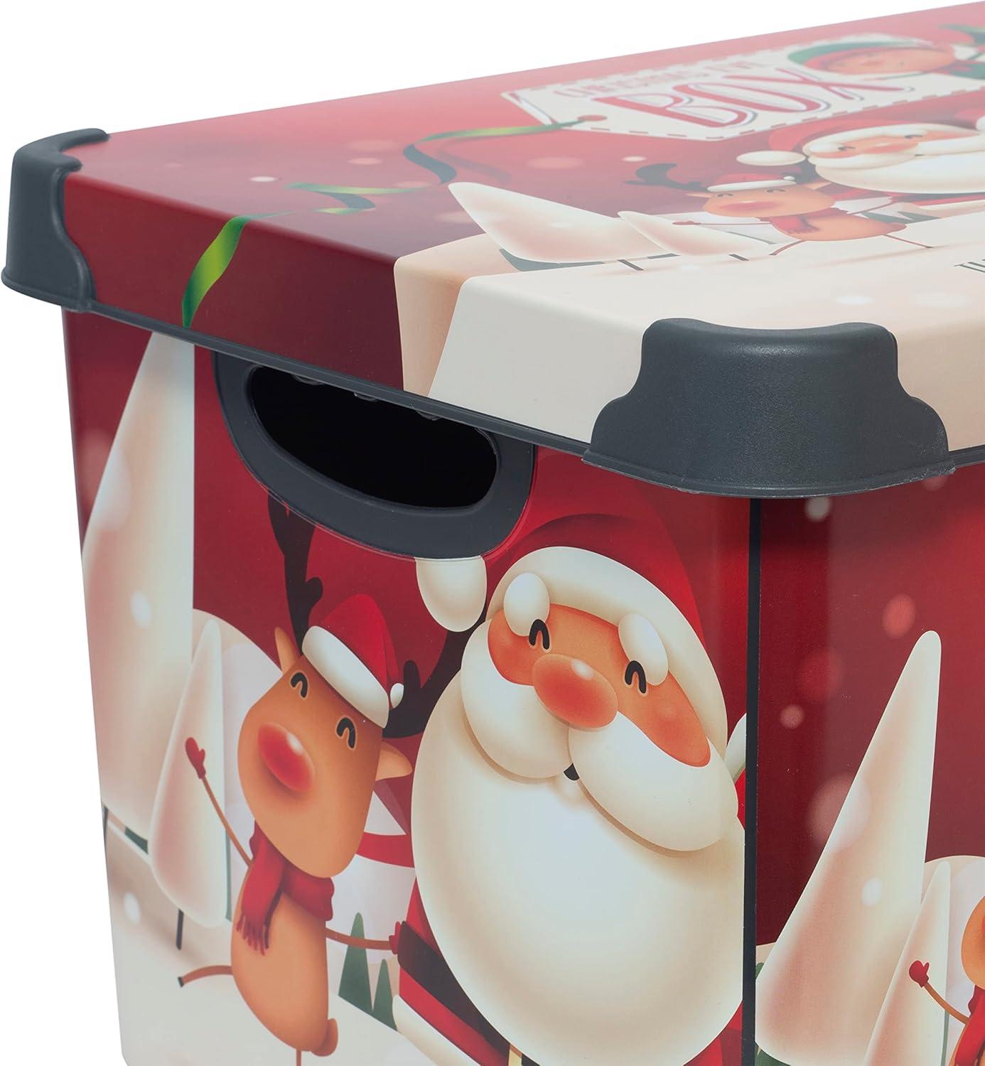 Simplify Santa Clause is Coming to Town Design Plastic Storage Tote