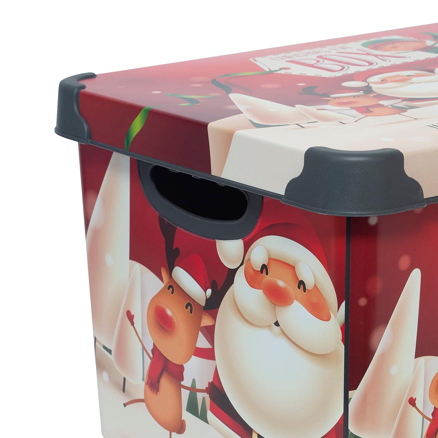 Simplify Santa Clause is Coming to Town Design Plastic Storage Tote