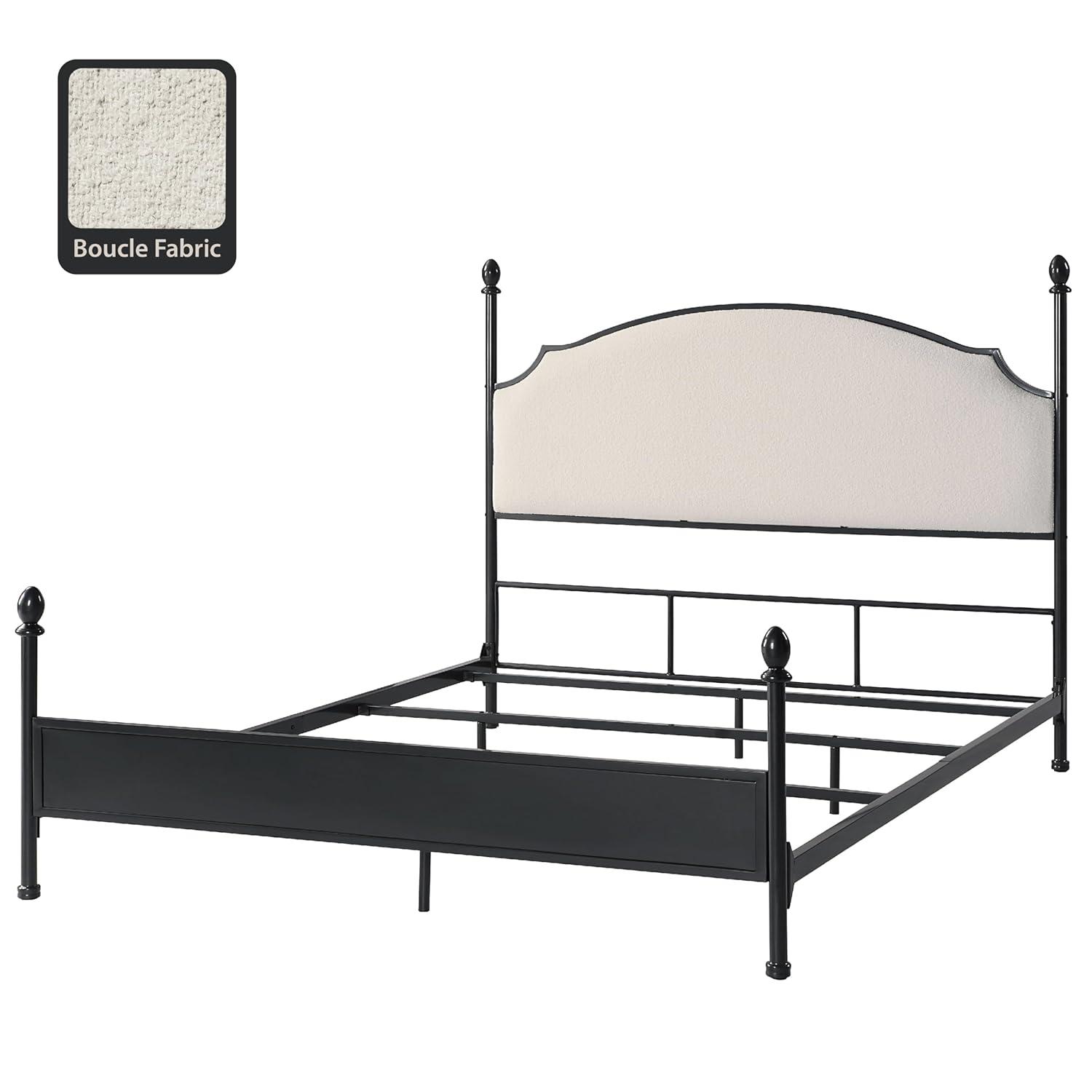 Blakesburg Upholstered Metal Four Poster Bed