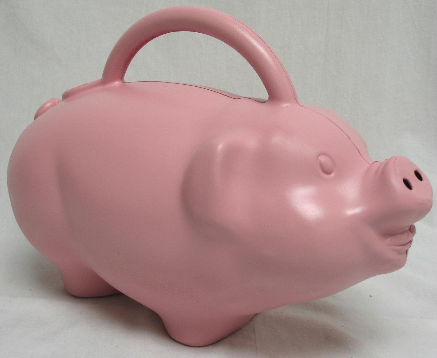 Novelty Plastic Kid's Pig Watering Can, Pink, 1.75 Gallon
