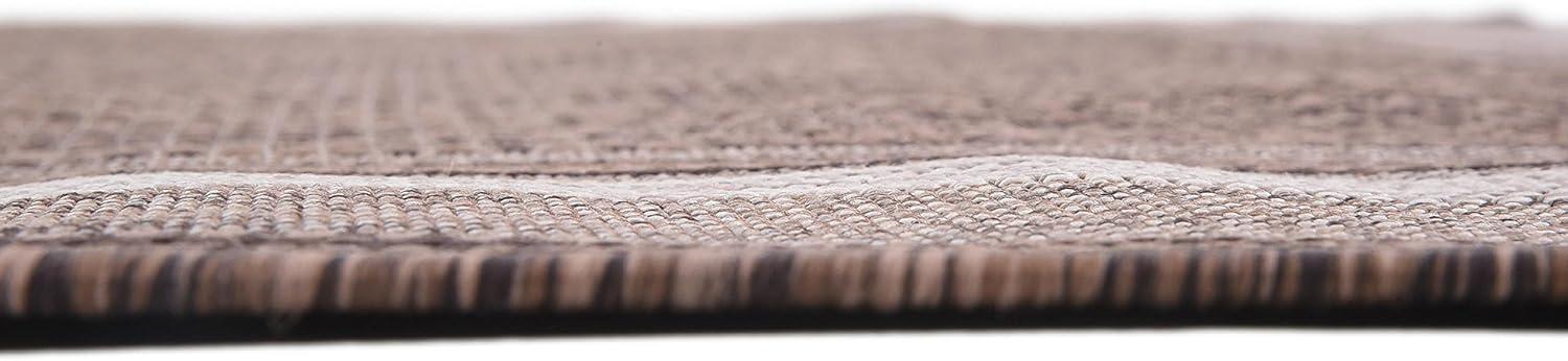 Unique Loom 9' 0 x 12' 0 Rectangle Indoor/Outdoor Border Brown Area Rug