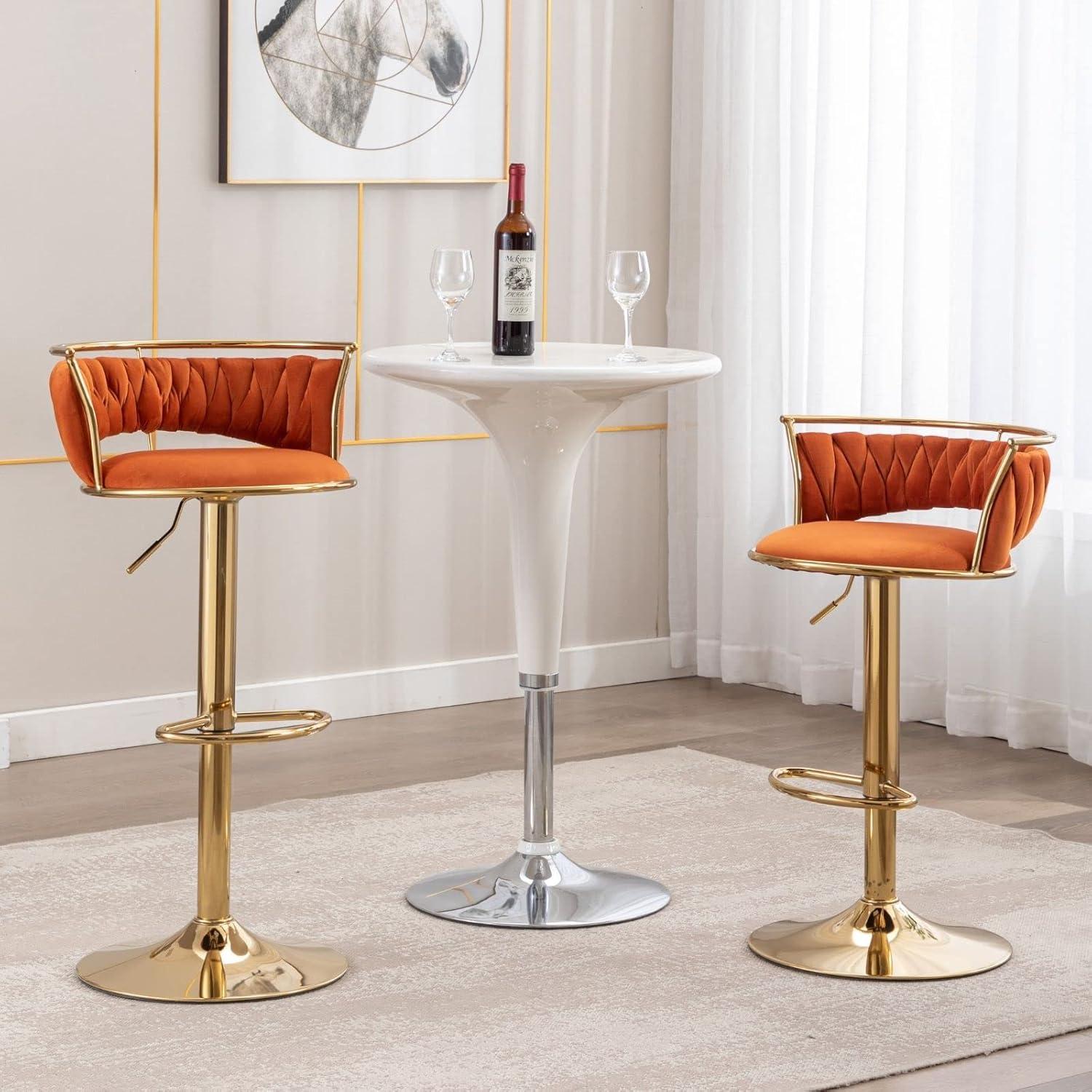 Christal Swivel Upholstered Adjustable Height Counter Stool with Metal Frame