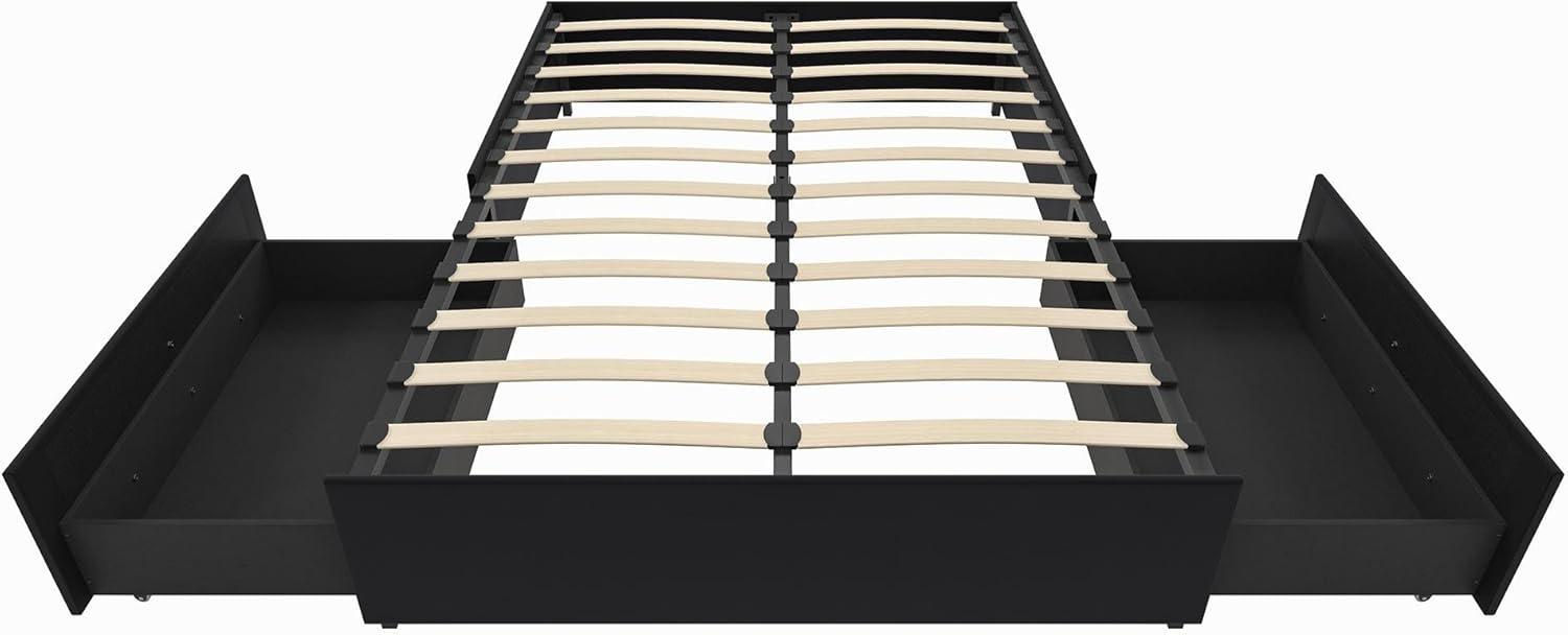 DHP Maven Platform Bed with Storage, Queen, Black Faux Leather