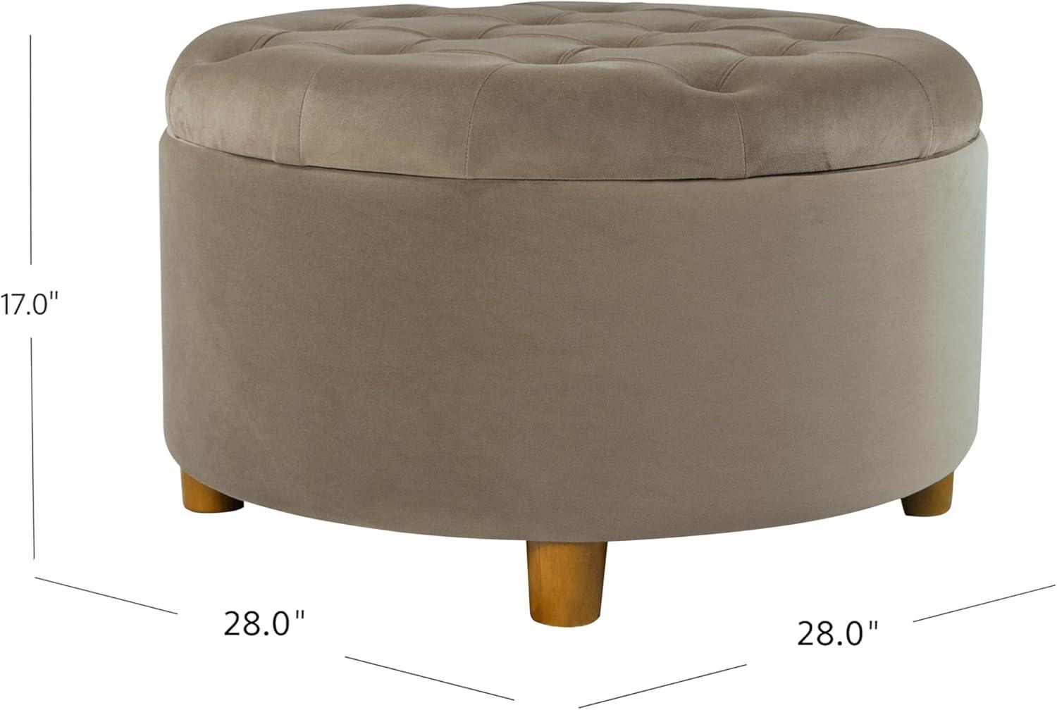 Tufted Round Storage Ottoman Velvet - HomePop