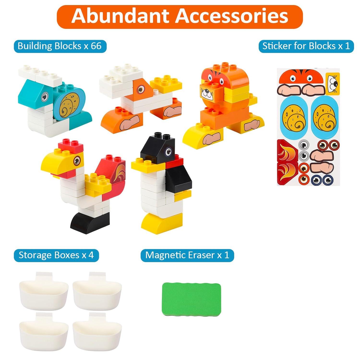 Easel for Kids, Toddler Easel with Building Block Table, Kids Standing Art Easel with Painting Accessories