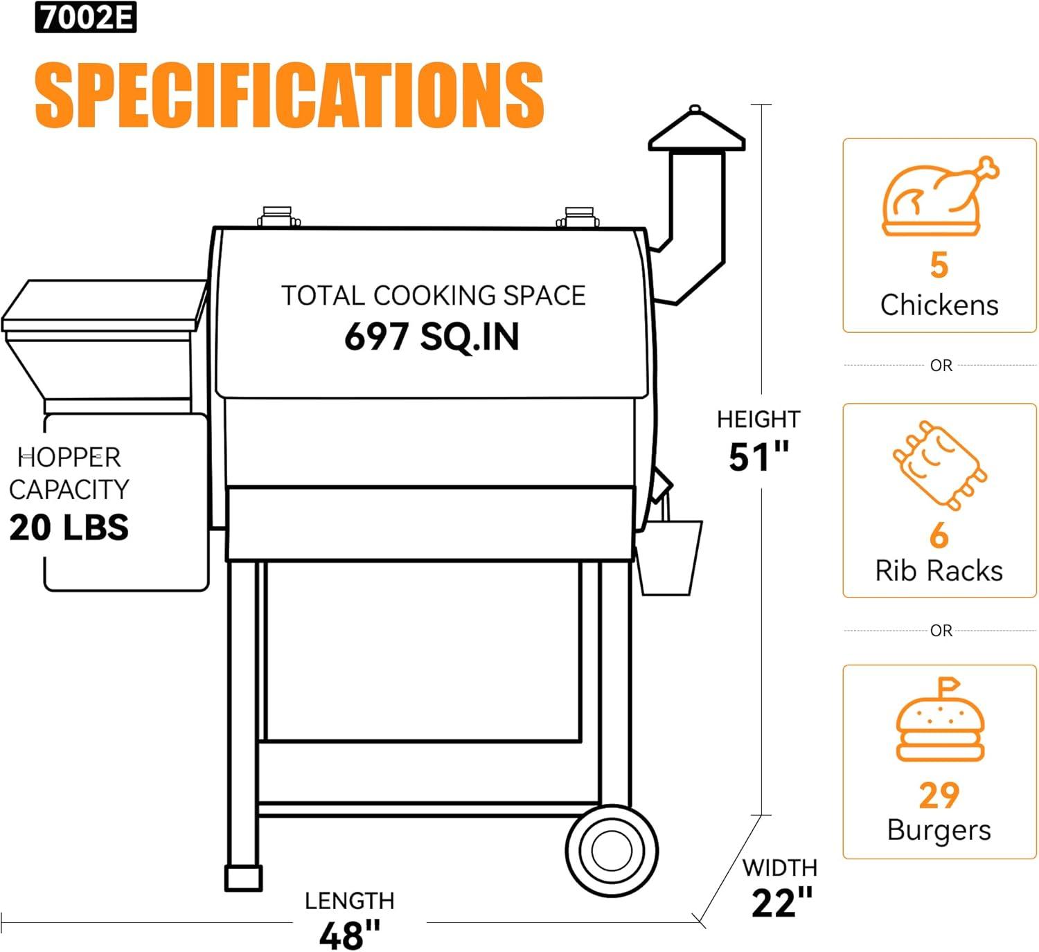 Silver Stainless Steel 8-in-1 Wood Pellet Grill with Rotisserie