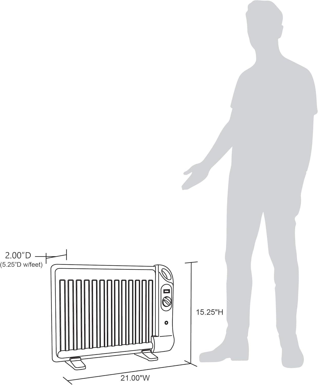 White 400-Watt Portable Under Desk Space Heater with Thermostat