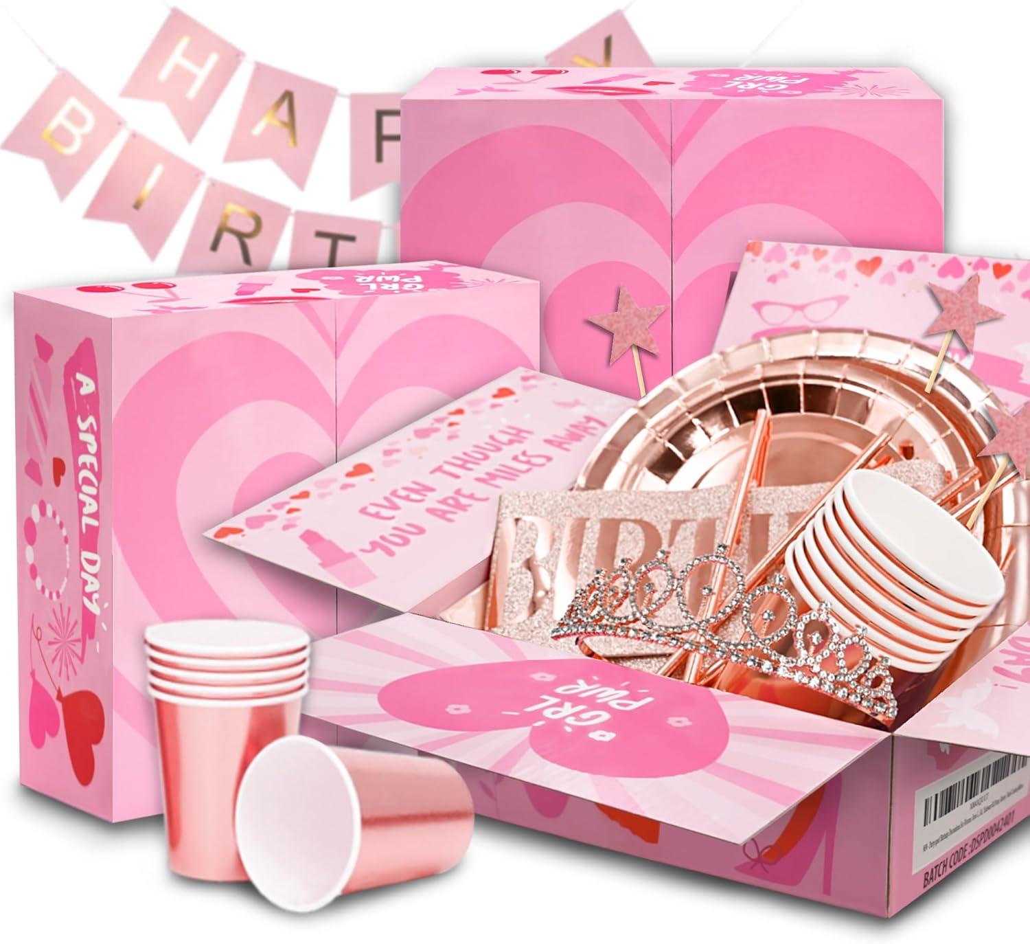 Rose Gold Birthday Party Decoration Kit for 25 Guests