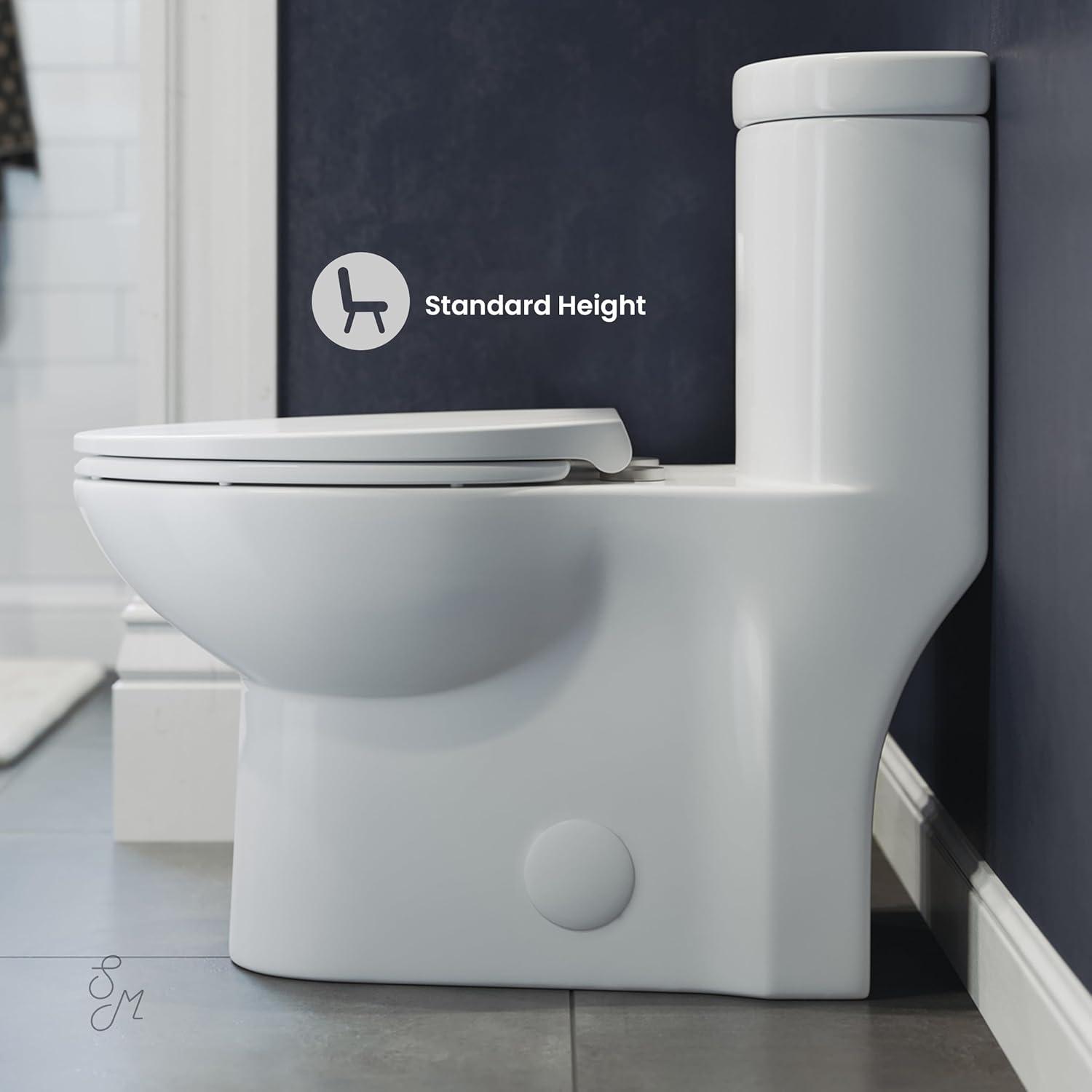 Sublime One-Piece Elongated Dual-Flush Handle Toilet 1.28 gpf