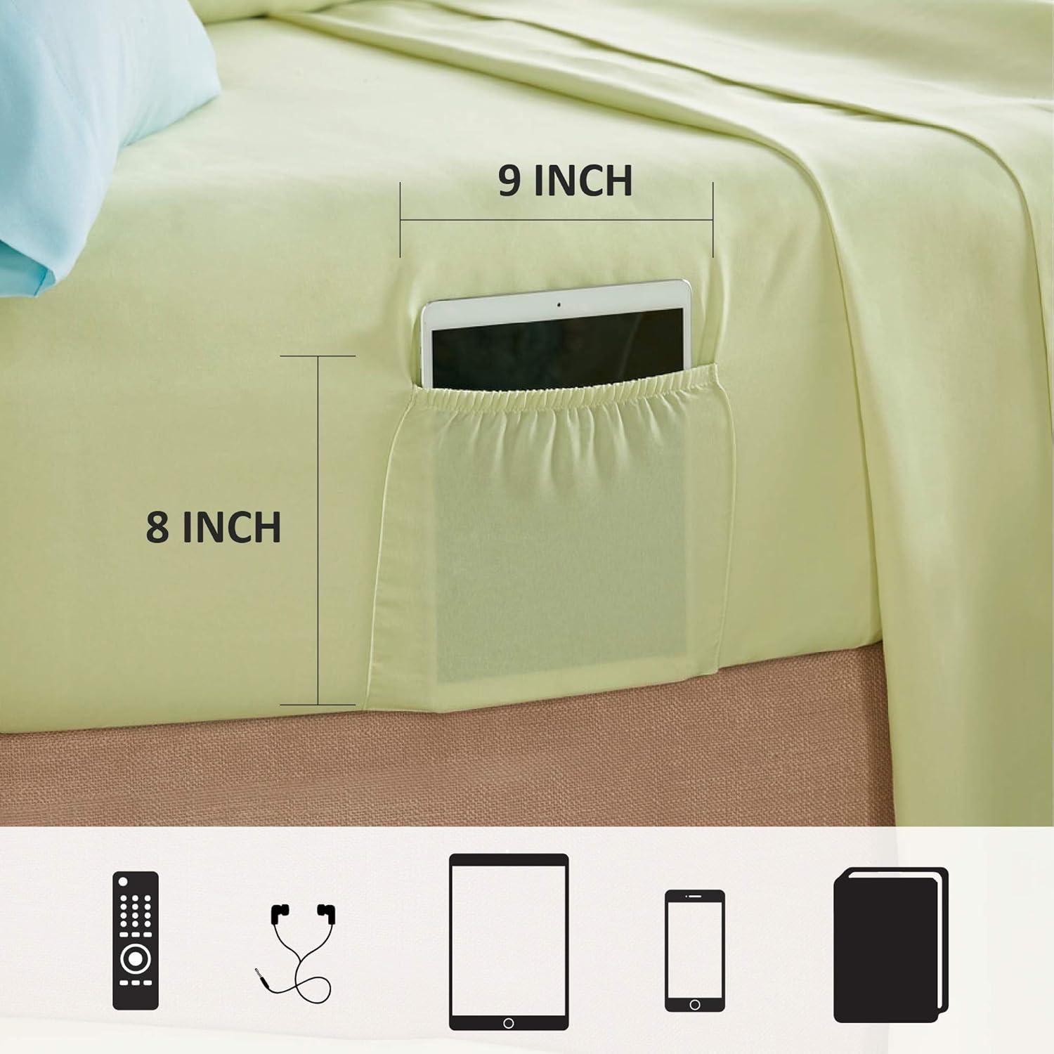 Comfort Spaces 9-Piece Floral Queen Size Bed in a Bag Comforter Bedding Sets with Sheets and Side Pockets , Blue/Red