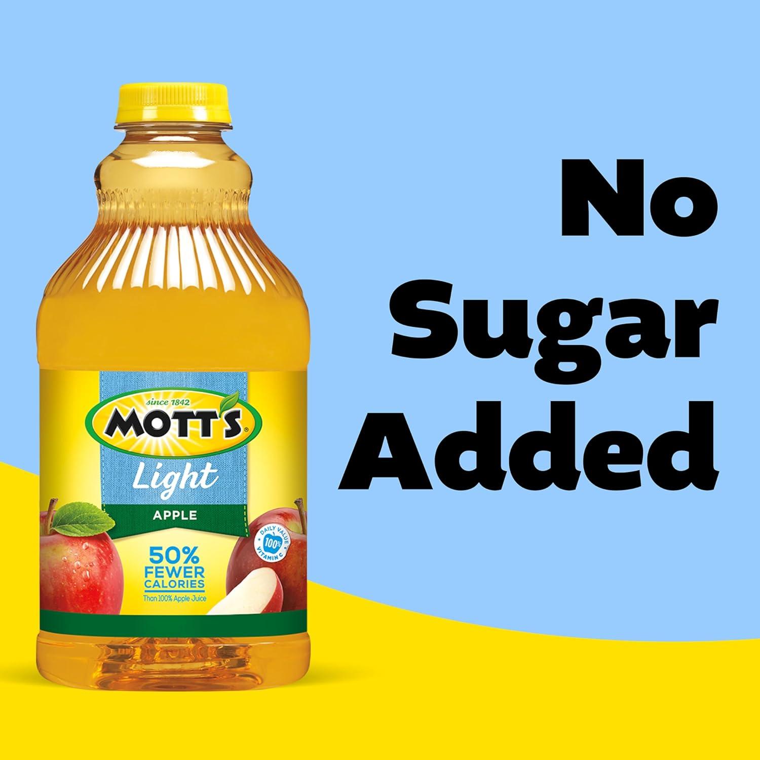 Mott's Apple Light Juice Drink, 64 Fl Oz Bottle (Pack Of 8), 42% Fruit Juice With 50% Fewer Calories Than 100% Apple Juice, Excellent Source Of Vitamin C