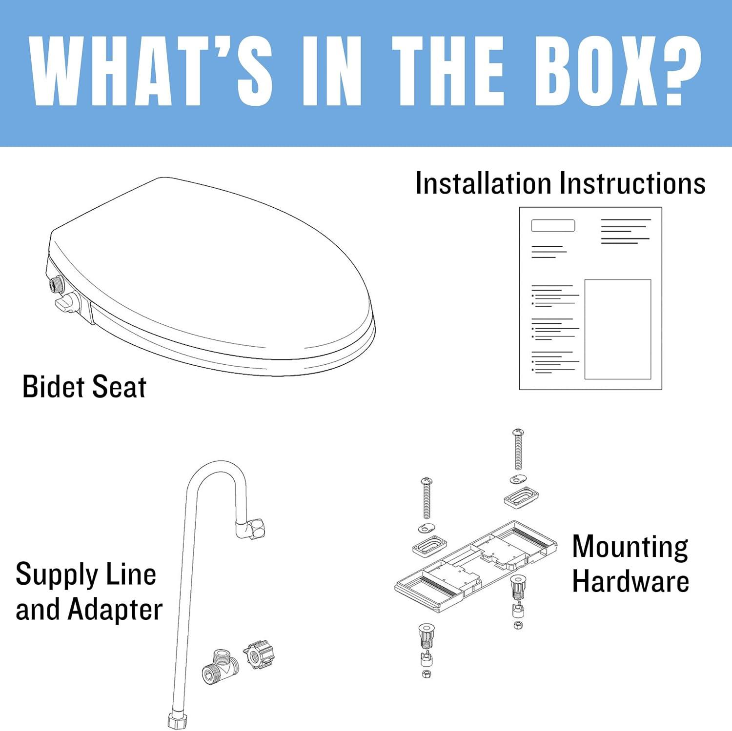 Mechanical Bidet Seat, Elongated, White, TSPEB100-SC