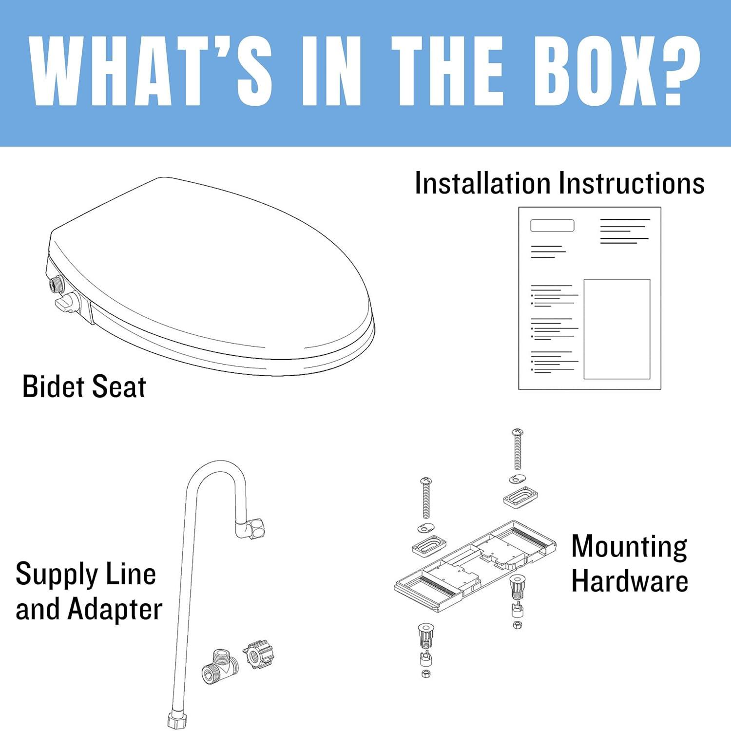 Mechanical Bidet Seat, Elongated, White, TSPEB100-SC