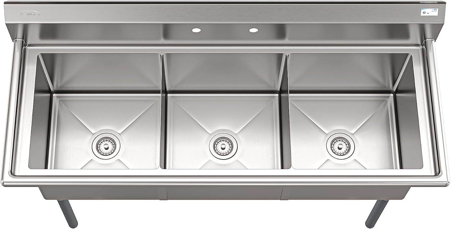 60'' L Triple Bowl Stainless Steel Kitchen Sink