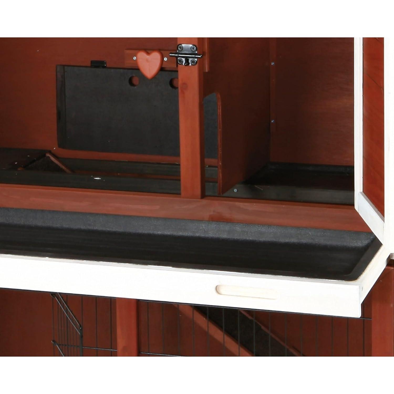 TRIXIE TRIXIE 2-Story Cabin Rabbit Hutch with Run, Ramp, Attic Storage, for Rabbits or Guinea Pigs