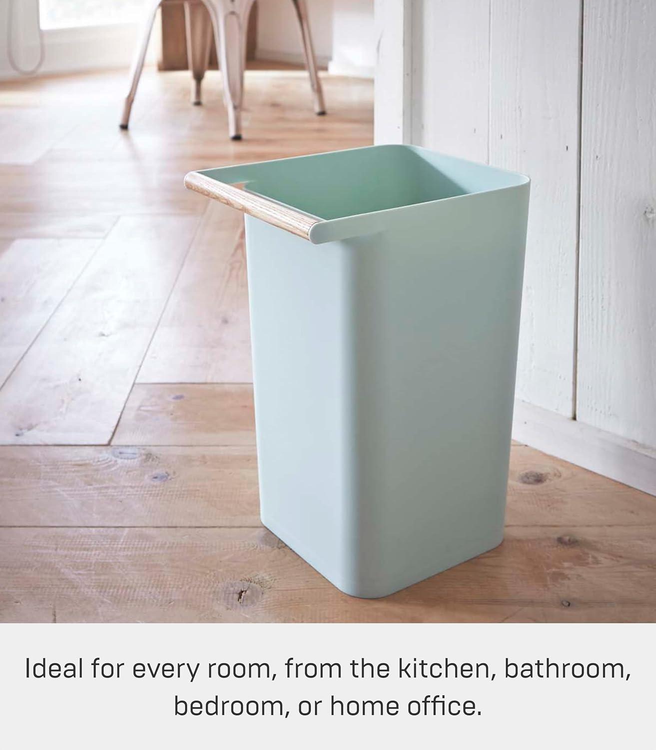Como Yamazaki Home Slim Square Trash Can Garbage Waste Basket For Bathroom or Kitchen, 2.5 gallons