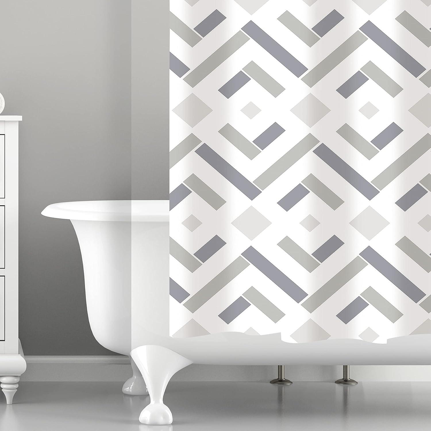 Bath Bliss Geometric Shower Curtain