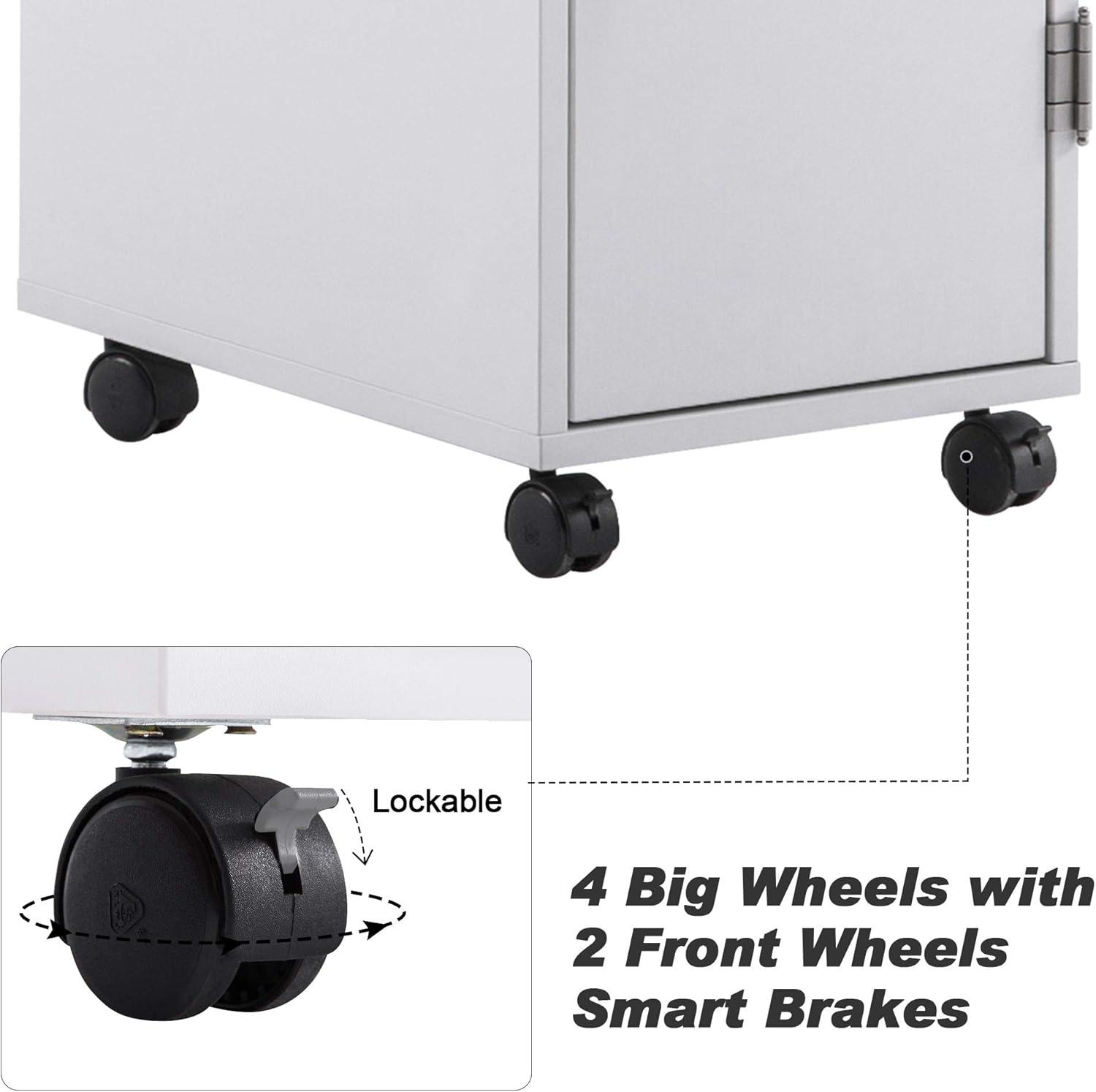 Ktaxon Salon Trolley Storage Cart Mobile Salon Equipment for Beauty SPA Tattoo, White