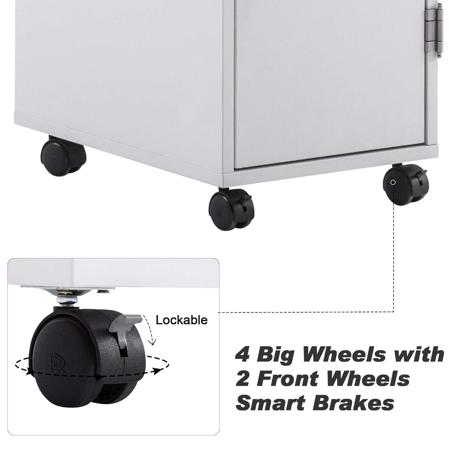 Ktaxon Salon Trolley Storage Cart Mobile Salon Equipment for Beauty SPA Tattoo, White
