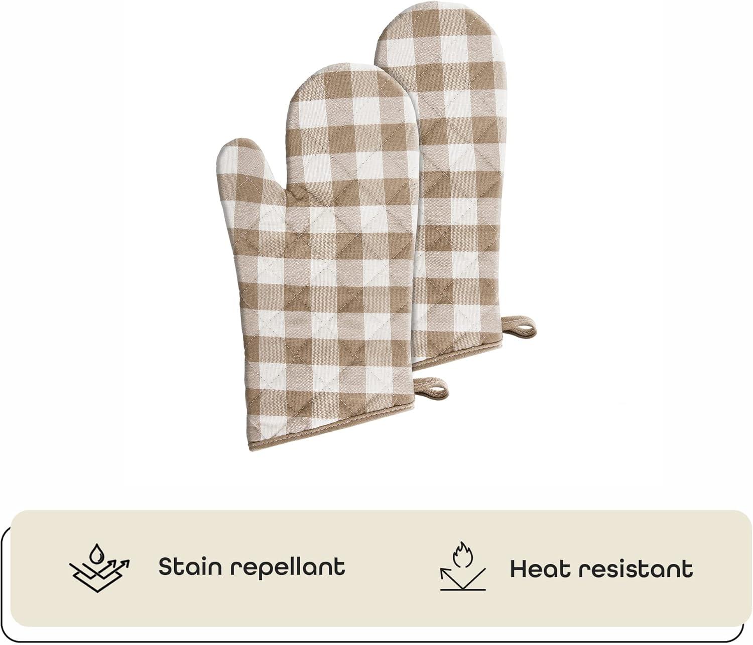 Live Life Products Checkered Polyester Oven Mitt Set