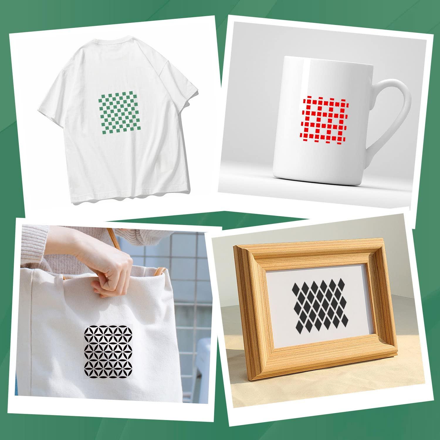 6 Inch Geometric Stencils for Painting, 25 Pieces Reusable Painting Templates for Scrapbooking Cookie Tile Furniture Wall Floor Decor Craft Drawing Tracing DIY Art Supplies(Geometric)