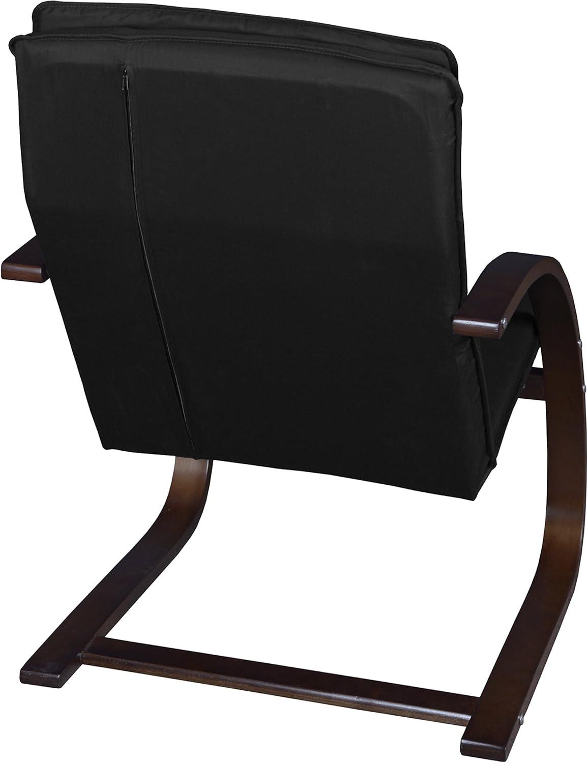 Mocha Walnut and Black Metal Reclining Office Chair