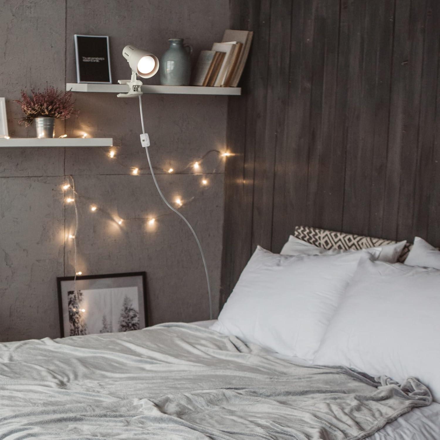 GLOBE Electric 62000010 32" Multi-Joint Desk Lamp with Metal Clamp, Matte Brass, White Accents, On/Off Rotary Switch on Shade, Partially Adjustable Swing Arm, Home Décor, Office Accessory