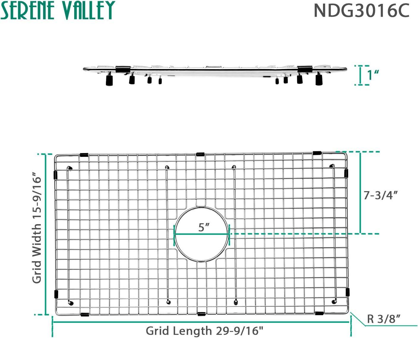 Heavy-Duty Stainless Steel Sink Grid with Center Drain