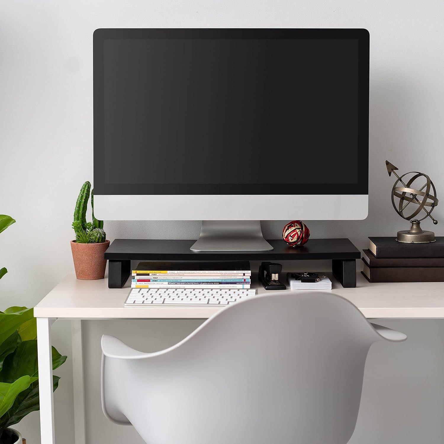IRIS USA 1 Tier Computer Monitor Stand for Desk, Black