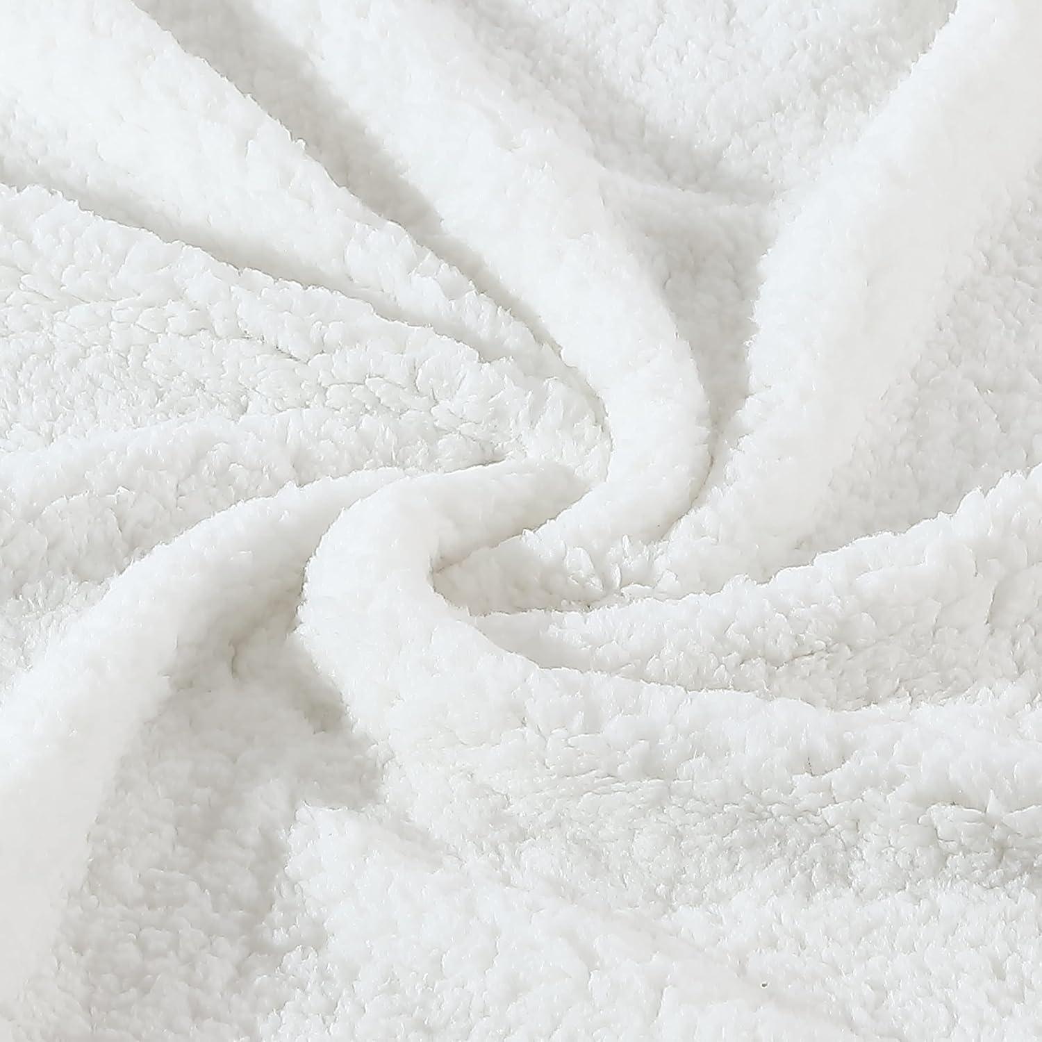 Cozy Twin-Sized Fleece Packable Blanket in Ivory